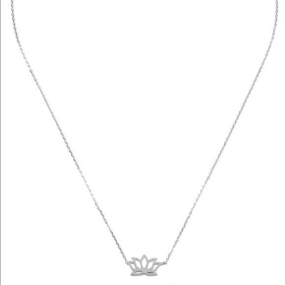 SILVER LOTUS FLOWER CAST PENDANT NECKLACE - Picture 4 of 4